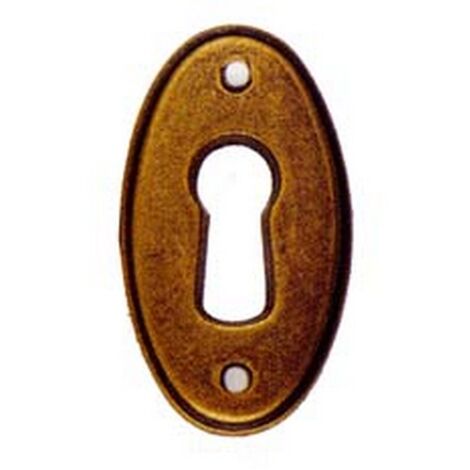 10PZ BOCCHETTE PER MOBILI OVALI MOD.30625 IN OTTONE ANTICATO - MM.22X38H.
