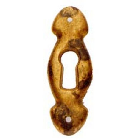 10PZ BOCCHETTE PER MOBILI SAGOMATE MOD.30623 IN OTTONE ANTICATO - MM.17X52H.