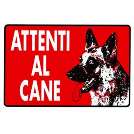10PZ CARTELLO "ATTENTI AL CANE" - cm.30x20h.