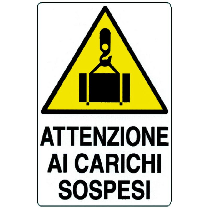 Image of 10PZ cartello 'attenzione ai carichi sospesi' cm 60 x 40