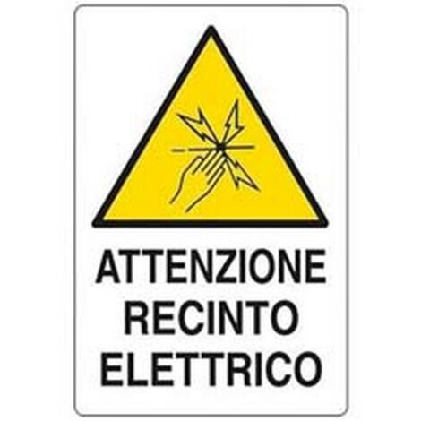 10PZ CARTELLO "ATTENZIONE RECINTO ELETTRICO" - cm.20x30h.