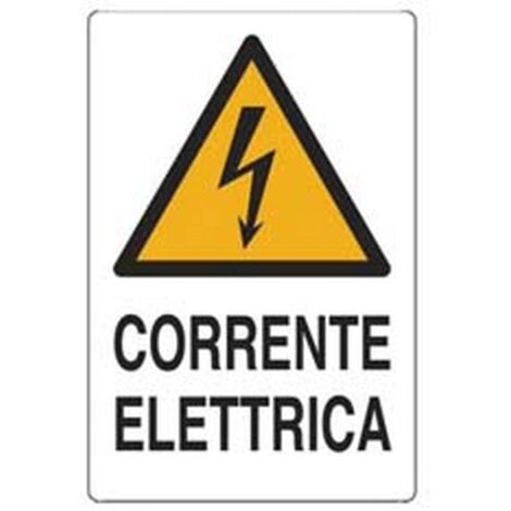 10PZ CARTELLO "CORRENTE ELETTRICA" - cm.20x30h.