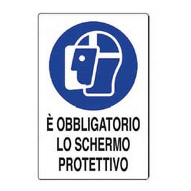 Image of Nextradeitalia - 10PZ cartello e' obbligatorio lo schermo protettivo - CM.20X30H. in plastica