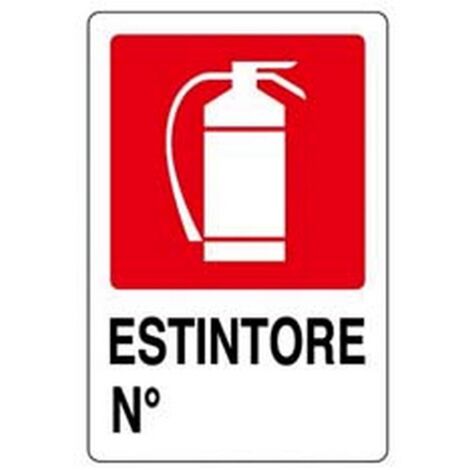 10PZ CARTELLO "ESTINTORE N°" - cm.20x30h.