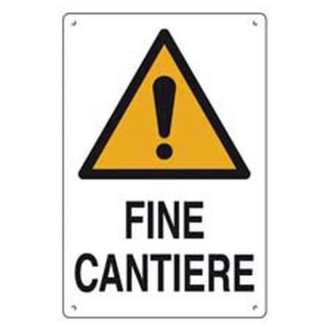 10PZ CARTELLO "FINE CANTIERE" - cm.40x60h. in plastica