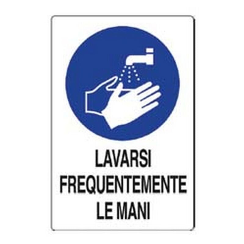 Image of Nextradeitalia - 10PZ cartello lavarsi frequentemente le mani - CM.20X30H. in plastica