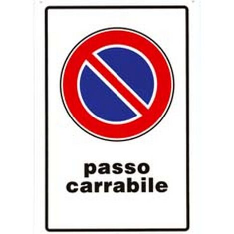 10PZ CARTELLO "PASSO CARRABILE" - cm.20x30h.