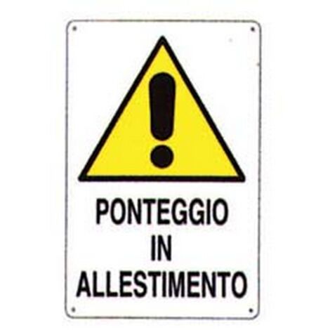 10PZ CARTELLO "PONTEGGIO IN ALLESTIMENTO" - cm.50x70h.