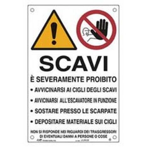 10PZ CARTELLO "SCAVI PERICOLOSO AVVICINARSI" - cm.50x70h.