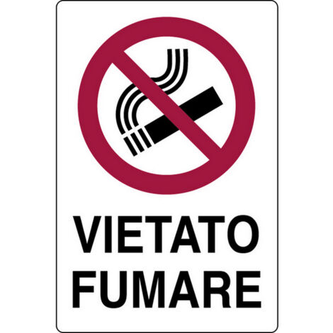 10PZ CARTELLO SEGNALETICO VIETATO FUMARE  cm. 20x30