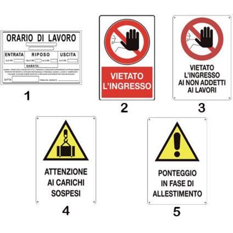10PZ CARTELLO SEGNALETICO VIETATO INGRESSO NON ADDETTI AI LAVORI  cm.20x30