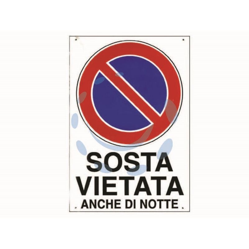 Image of Nextradeitalia - 10PZ cartello sosta vietata anche di notte - CM.20X30H. i
