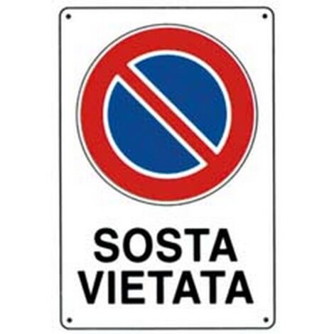 10PZ CARTELLO "SOSTA VIETATA" - cm.20x30h.