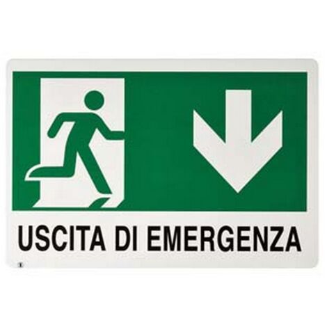 10PZ CARTELLO "USCITA DI EMERGENZA" - cm.30x20h.