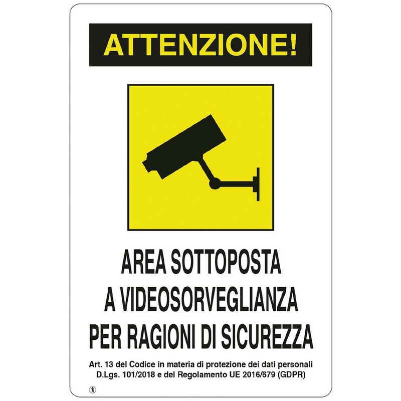 Image of 10PZ cartello 'videosorveglianza' cm 20 x 30