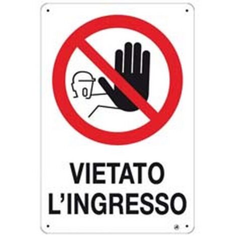 10PZ CARTELLO "VIETATO L'INGRESSO" - cm.20x30h.