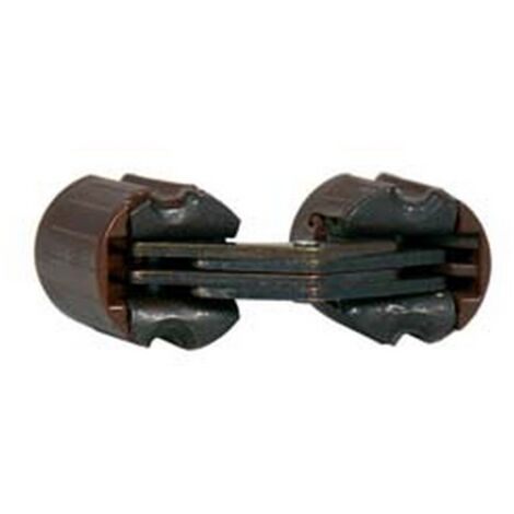 10PZ CERNIERE INVISIBILI CILINDRICHE ACCIAIO BRONZATO NYLON MARRONE  mm14