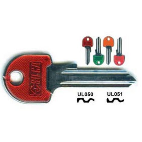 10PZ CHIAVI CILINDRI UNIVERSAL 5 SPINE GRANDI UL050SLSL DX slim fluo colori