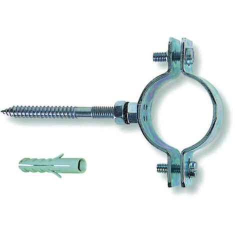 10PZ COLLARI PESANTI ACCIAIO ZINCATO TUBI 3/8" TUBI MM.15/19 TASSELLO