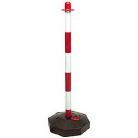 10PZ COLONNINA SEGNALETICA IN PLASTICA BIANCO/ROSSA - cm.90h.
