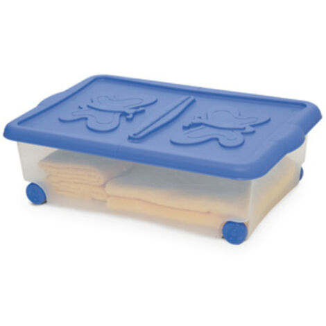 10PZ CONTENITORE CON RUOTE E COPERCHIO 60X40H18 CM
