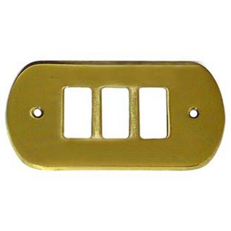 10PZ COPRINTERRUTTORI BORDO TONDO 3 POSTI IN OTTONE SATINATO - in ottone satinat