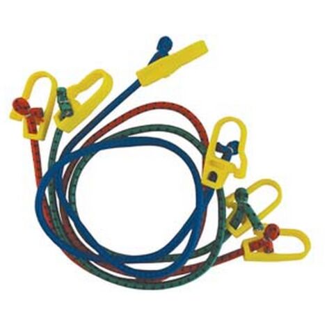 10PZ CORDA ELASTICA  ALLACCIABAGAGLI CON GANCI IN PVC - ø mm.8x120cm.