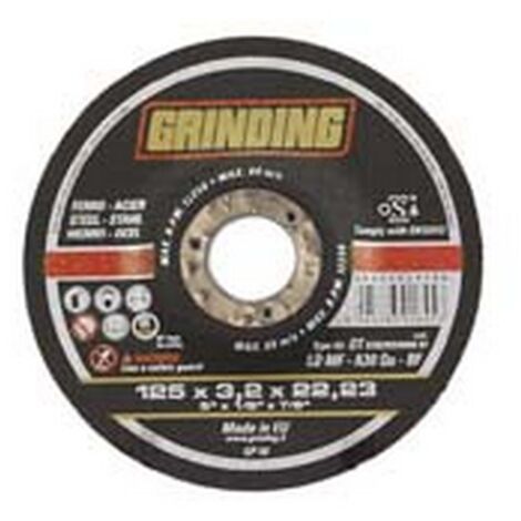 10PZ DISCHI TAGLIO CENTRO DEPRESSO FERRO  MM.125  mm125x3,2 foro 22,2