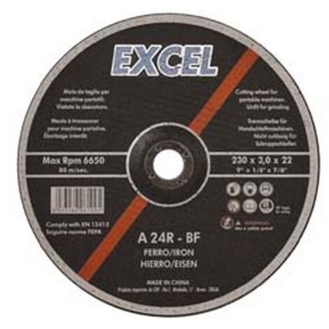 10PZ DISCHI TAGLIO CENTRO PIANO FERRO  MM.230  mm230x3,0 foro 22,2