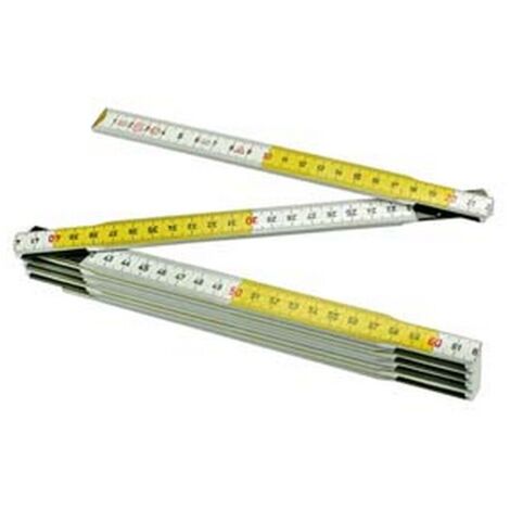 10PZ DOPPIOMETRO IN LEGNO BIANCO/GIALLO CE - mt.2