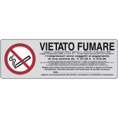 10PZ ETICHETTA ADESIVA 150X50 VIETATO FUMARE