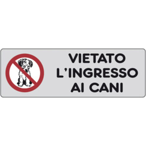 10PZ ETICHETTA ADESIVA 150X50 VIETATO LINGRESSO CANI