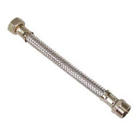 10PZ FLESSIBILE INOX M1/2 - F1/2 - M 1/2" F 1/2" cm.40