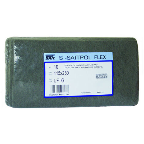 10PZ FOGLIO ABRASIVO SCOTCHBRITE SAITPOL FLEX mm. 115x230. tipo UF
