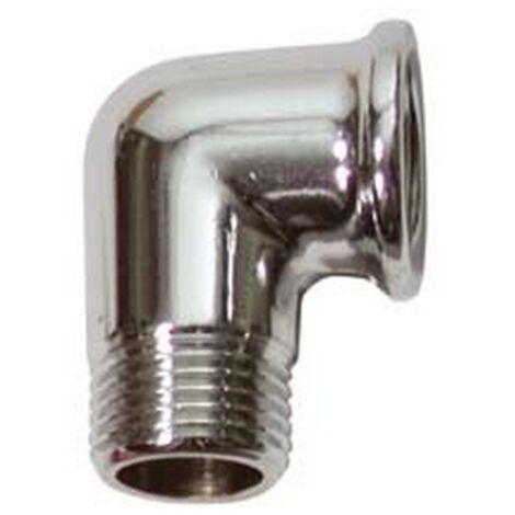 10PZ GOMITO MASCHIO FEMMINA OTTONE CROMATO - MF 1/2"