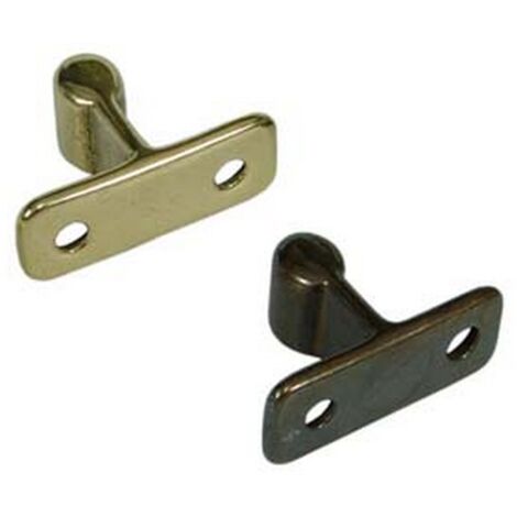 10PZ INCONTRO A LEGNO PER PINZA FERMAPORTA - mm.35x23x14h. in ottone lucido
