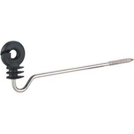10PZ ISOLATORE ELETTRORECINZIONE AD ANELLO VITE LUNGA LEGNO vite zincata