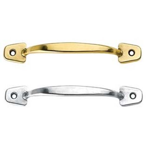 10PZ MANIGLIE MOBILI FISSE OTTONE mm100x17h. interfori mm80 ottone cromato