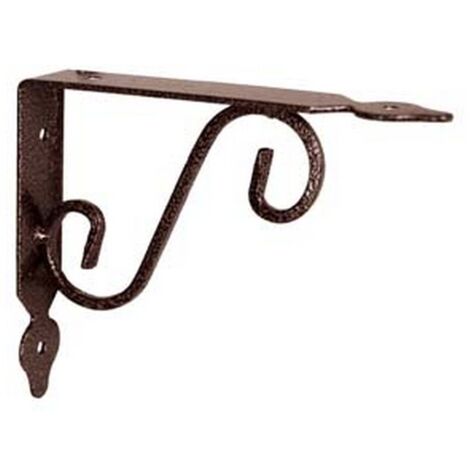 10PZ MENSOLE ORNAMENTALI BRACKETS EXTRA STRONG NERO/BRONZO mm325x30x265h. 13 x11