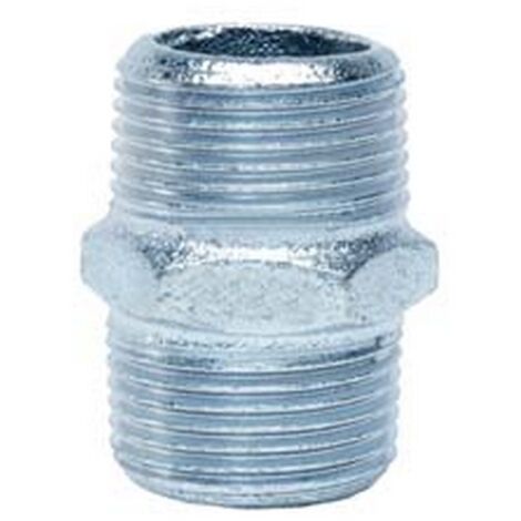 10PZ NIPLES ESAGONALE MASCHIO IN GHISA ZINCATA - M 1/2"