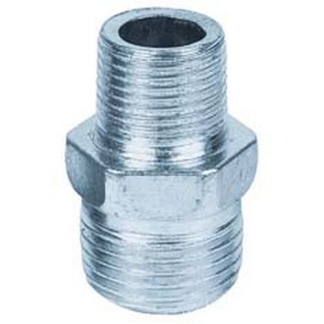 10PZ NIPLES RIDOTTO ESAGONALE MASCHIO IN GHISA ZINCATA - M 3/4" M 1/2"