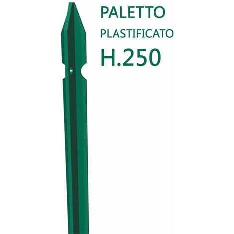 NEXTRADEITALIA 10PZ PALETTO A T ALTEZZA 250 CM SEZIONE MM 30X30X3 PLASTIFICATO PALO VERDE DA GIARDINO RECINZIONE IN FERRO