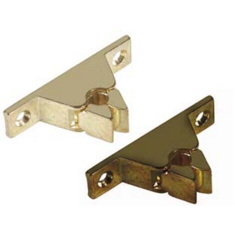 10PZ PINZA FERMAPORTA SENZA INCONTRO - mm.60x32x14h. ottone bronzato