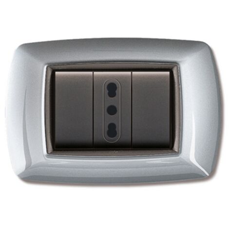 10PZ PLACCA LIFE MOD. LIVING PLASTICA ALLUMINIO CHIARO 3POSTI