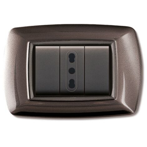 10PZ PLACCA LIFE MOD. LIVING PLASTICA, COLORE ALLUMINIO NOTTE 3POSTI