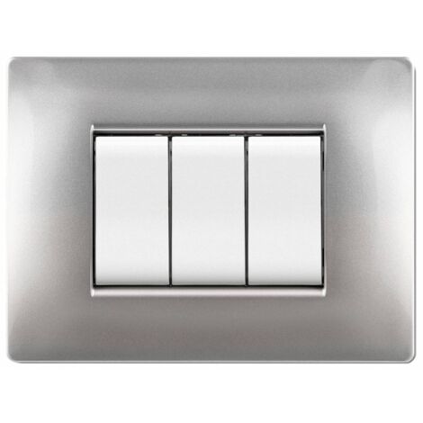 10PZ PLACCA LIFE Q MODELLO LIVING ALLUMINIO 3 POSTI