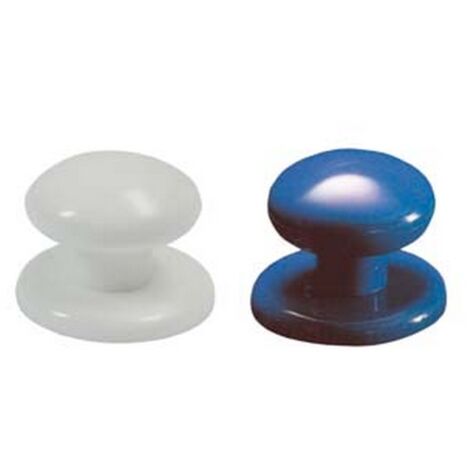 10PZ POMOLI PER MOBILI CON ROSETTA IN NYLON - ø mm.30  bianco