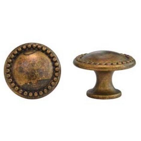 10PZ POMOLI PER MOBILI MOD.24222 IN ZAMA OTTONE ANTICATO -  MM.25