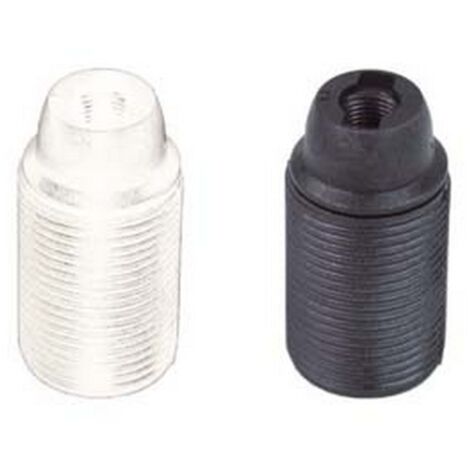 10PZ PORTALAMPADA E14 TERMOPLASTICO FILETTATO - colore bianco