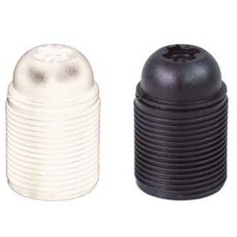 10PZ PORTALAMPADA E27 TERMOPLASTICO FILETTATO - colore bianco